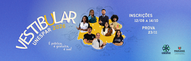Estão abertas as inscrições para o Vestibular Unespar 2026 com 255 vagas no Campus de União da Vitória