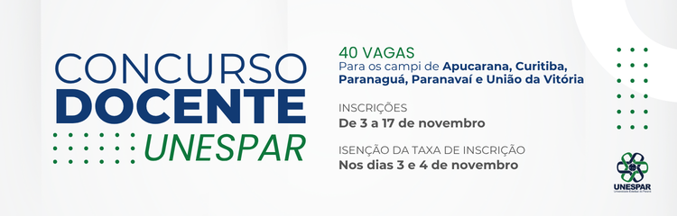 Unespar abre concurso para professor de ensino superior com 7 vagas para o Campus de União da Vitória